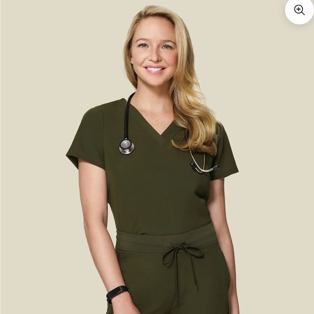 Classic Olive V-Neck Women's Top